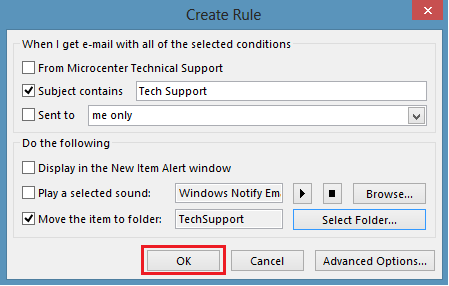 OK to create rule